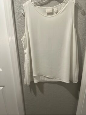 White Sleeveless Layered Look Top